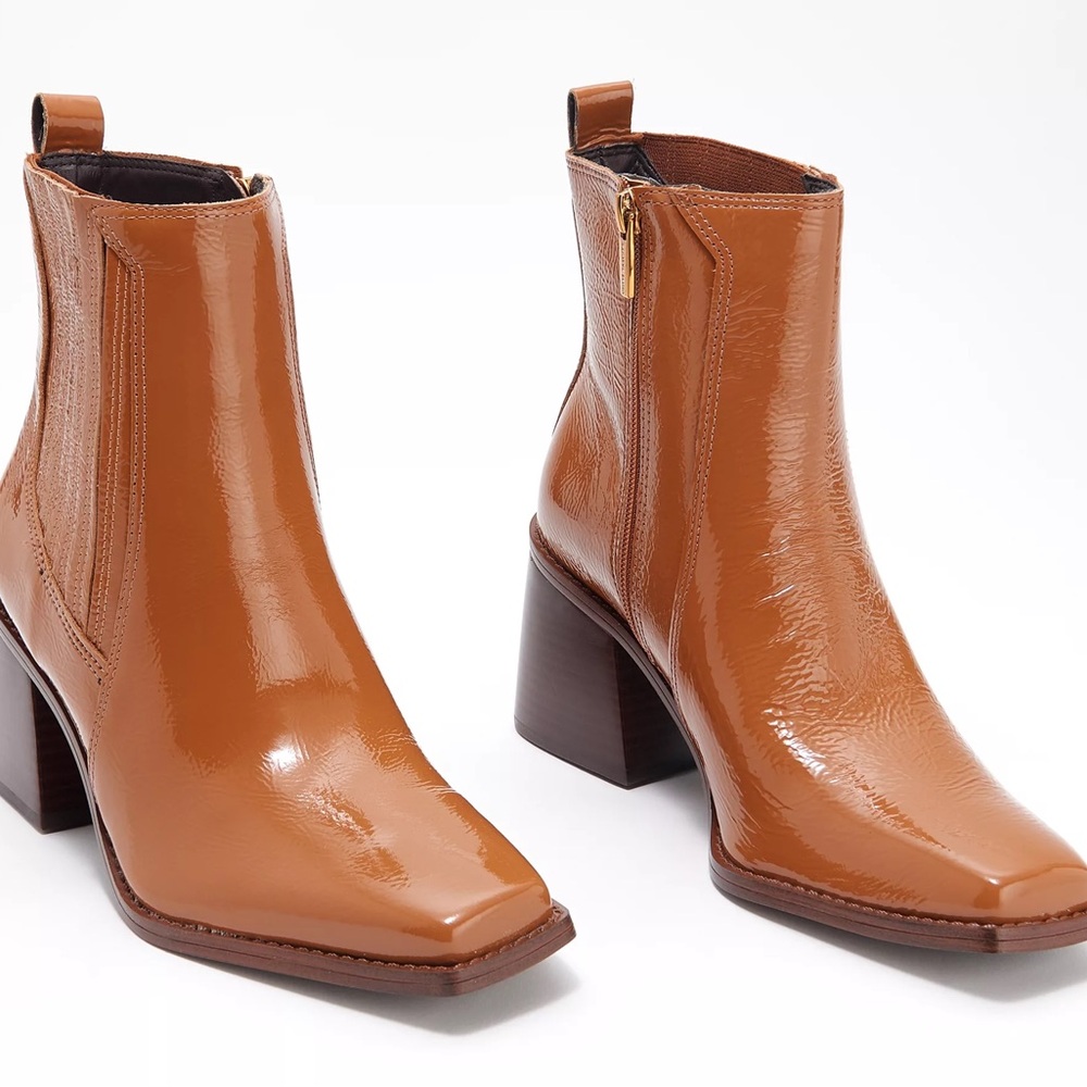 Vince Camuto Patent Leather Ankle Boots